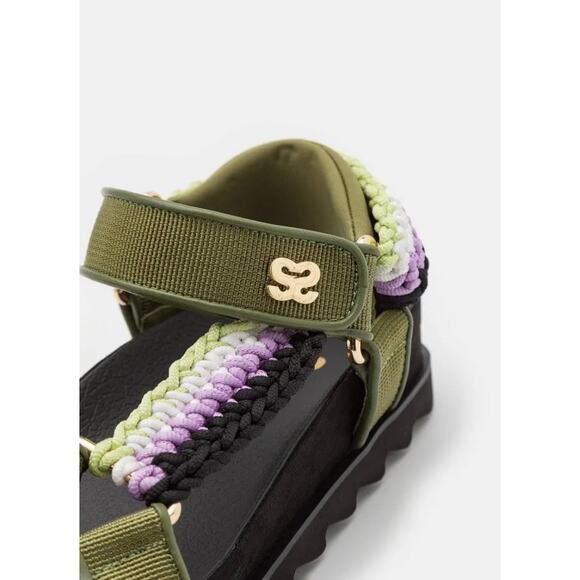 NEW in box Sandro Shell And Crochet-knit Braided Sandals SIZE FR 36 / 5.5 US - Picture 2 of 9